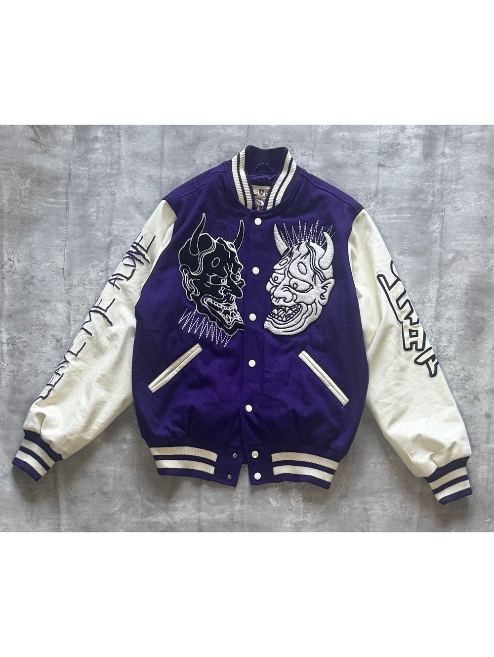 Smoke Rise Varsity Jacket Outerwear Embroidered Demon Sz L